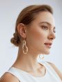 MOTF PREMIUM 18K GOLD PLATED PERSONALITY PEARL WRAPPED IN WATER-DROP DESIGN EARRINGS