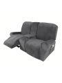 2 Seater Recline Chair Sofa Cover Velvet Stretch Recliner Loveseat Sofa Cover with Center Console Sofa Slipcover