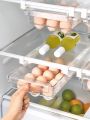 SHEIN Basic living 1Pc 1Pc Egg Holder Fridge Organizers and Storage Clear,Under Shelf Storage Drawer,Snap-on Refrigerator Storage Drawers For Eggs, Pull Out Refrigerator Egg Drawer, Storage Containers Fit For Fridge Shelf Under 0.6