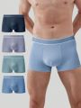 4pcs Men'S Color Block Briefs With Contrast Trim