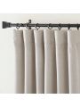 NICETOWN 2 Panels Faux Linen Curtains 96 inches Long, Pinch Pleated Curtains Room Darkening Window Drapes Thermal Insulated Light/Noise Blocking for Living Room/Bedroom, Angora, W50 x L96