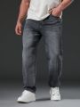 Men Plus Slant Pocket Straight Leg Jeans