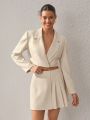 Taranthola Solid Color Short Loose Casual Blazer Jacket