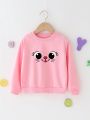 Young Girls Cartoon Graphic Sweatshirt