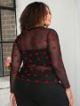 SHEIN CURVE+ Plus Size Women's Love Mesh Top