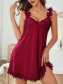 Appliques Lace Insert Cami Nightdress