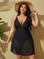 SHEIN Swim Chicsea Plus Size Solid Color One-Piece Swimsuit