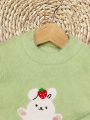 Infant Girls' Cartoon Rabbit Embroidered Long Sleeve Sweater