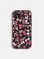 Bow Detail Cherry Painted Black Phone Case Compatible With IPhone 12 13 14 Series And Other Models