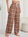 Plaid Drawstring Pyjama Bottoms