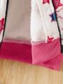 Baby Girls' Plush Long Sleeve Colorful Star Print Jacket