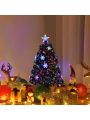 Gymax 4' Pre-Lit Multi-Color Lights Fiber Optic Artificial Christmas Tree with Snowflakes
