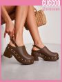 Cuccoo Destination Collection Fashionable Chunky Heel Single Shoes For Versatile Matching