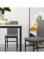 Dining Table Set for 4,5 Piece Dining Table Set with Faux Marble Tabletop Dining Table and 4 Dining Chairs, Modern Dining Table Set for Kitchen Dining Room Living Room