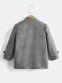 SHEIN Kids Academe Toddler Boys Single Breasted Overcoat