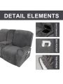 2 Seater Recline Chair Sofa Cover Velvet Stretch Recliner Loveseat Sofa Cover with Center Console Sofa Slipcover