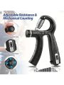 1pc stainless steel black Adjustable(5-60kg) Hand Grip Strength Trainer - Improve Hand Strength and Endurance with Non-Slip Grips and Adjustable Resistance