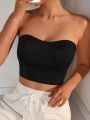 SHEIN Solid Color Bandeau Top