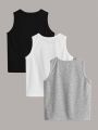 SHEIN Teen Boys' Casual Comfortable Solid Color Tank Top